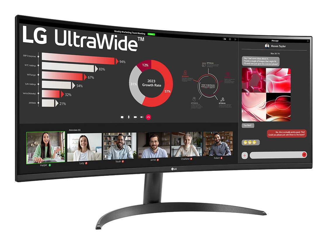 LG 34WR50QK-B Monitor Curvo 34