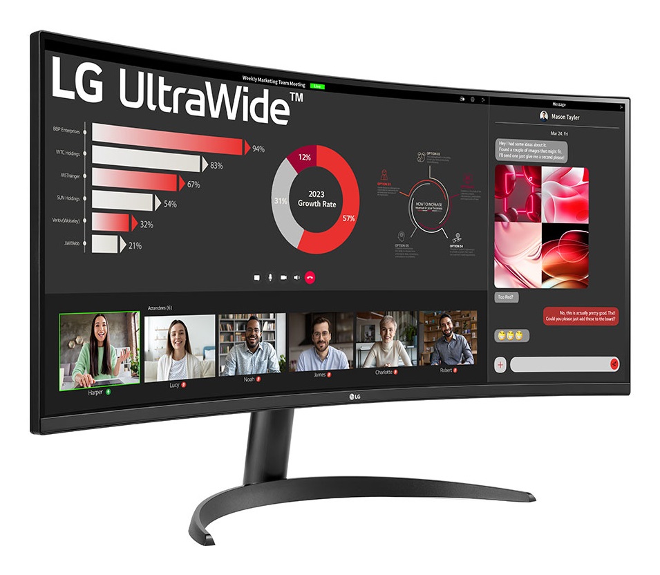 LG 34WR50QK-B Monitor Curvo 34