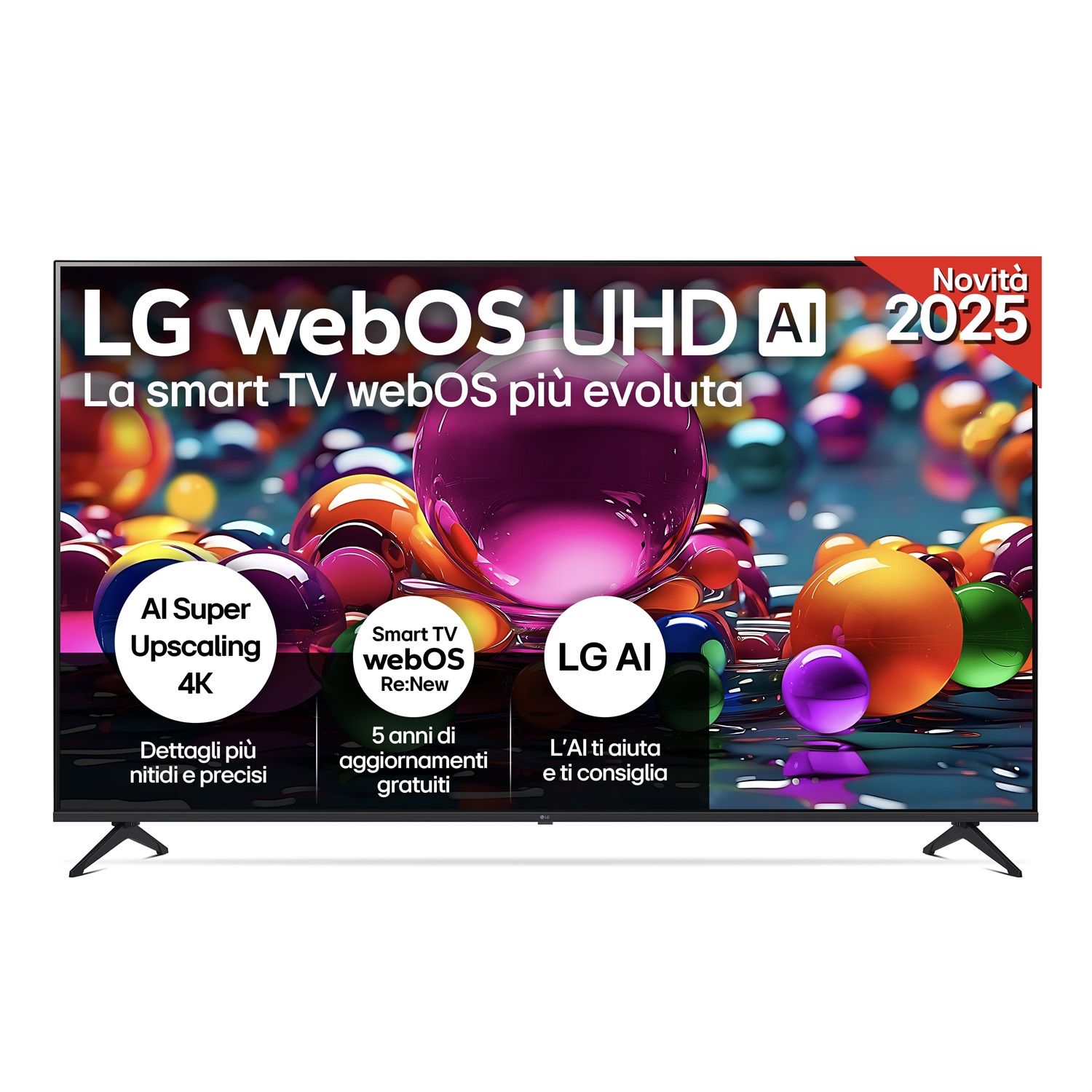 LG UHD AI 86UA75006LA TV 86'' 4K Ultra HD, Processore α7 Gen8, HDR10, Game Optimizer, 3 HDMI, Smart TV webOS 25