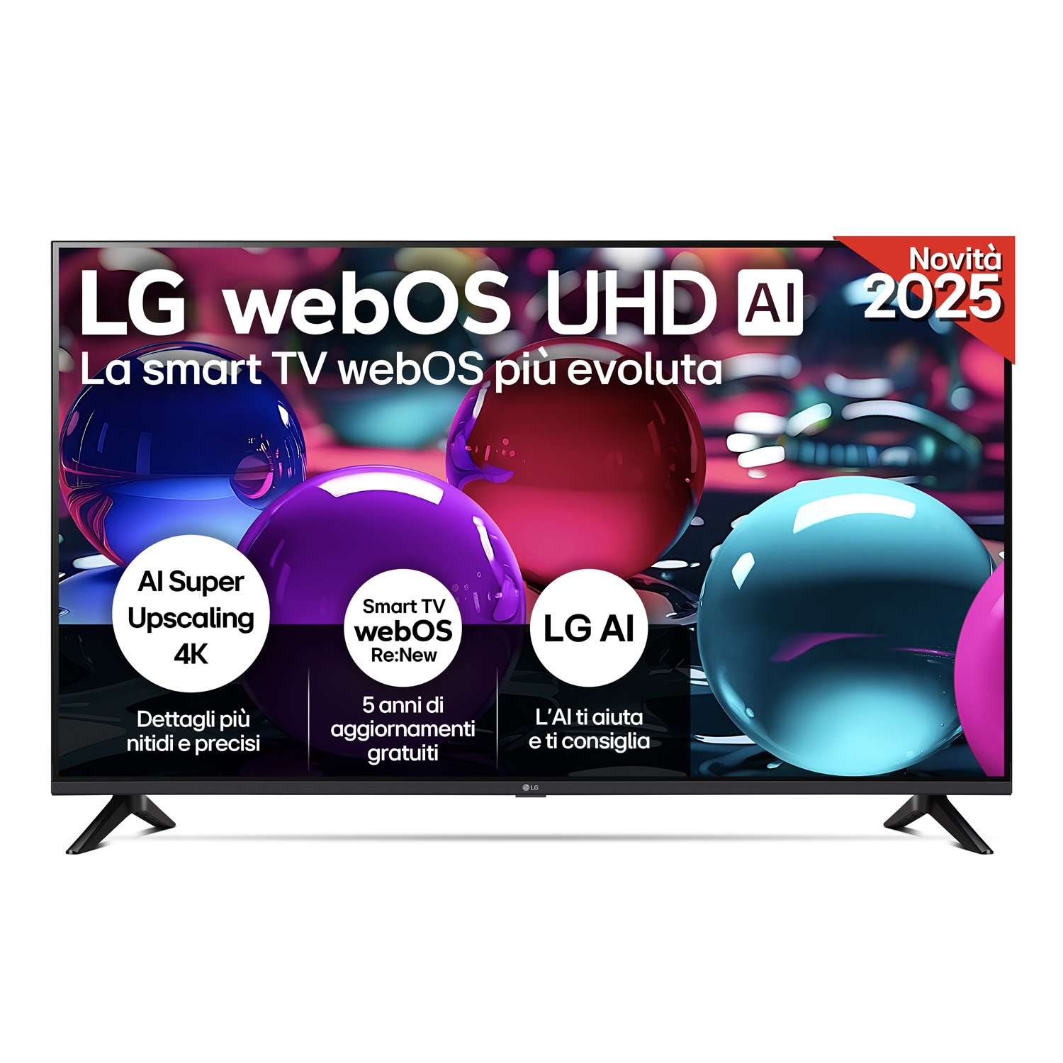 LG UHD AI 55UA73006LA TV Serie UA73 55'' 4K Ultra HD, Processore α7 Gen8, HDR10, 20W, 3 HDMI, Game Optimizer, Smart TV WebOS 25
