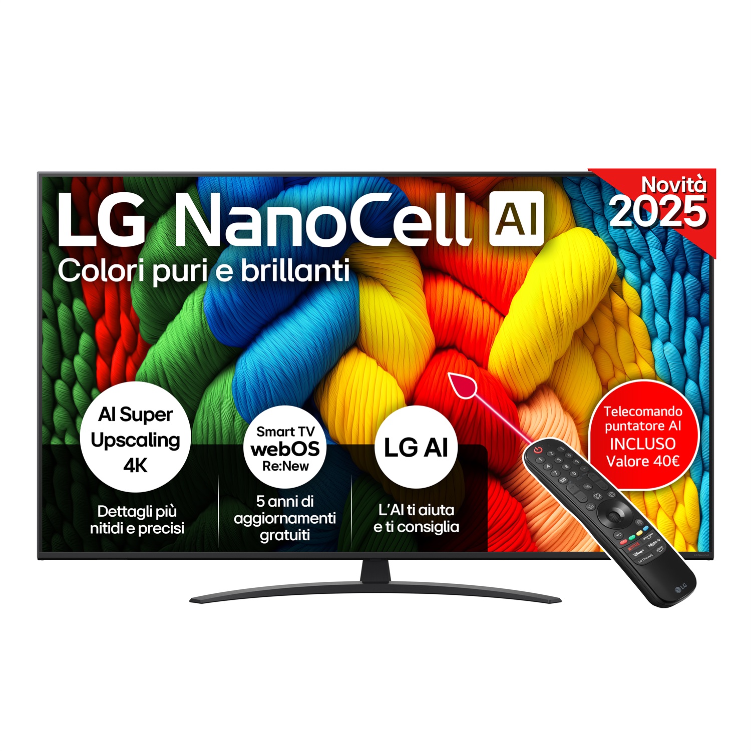 LG NanoCell 65NANO81A6A Smart TV 65'' 4K Ultra HD, α7 Gen8, HDR10, 20W, 3 HDMI, Game Optimizer, WebOS 25