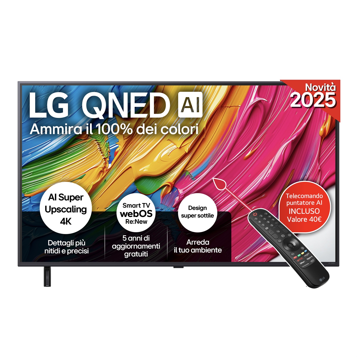 LG QNED AI 50QNED80A6A Smart TV 50'' 4K Ultra HD, α7 Gen8, HDR10, 20W, 3 HDMI, Game Optimizer, WebOS 25