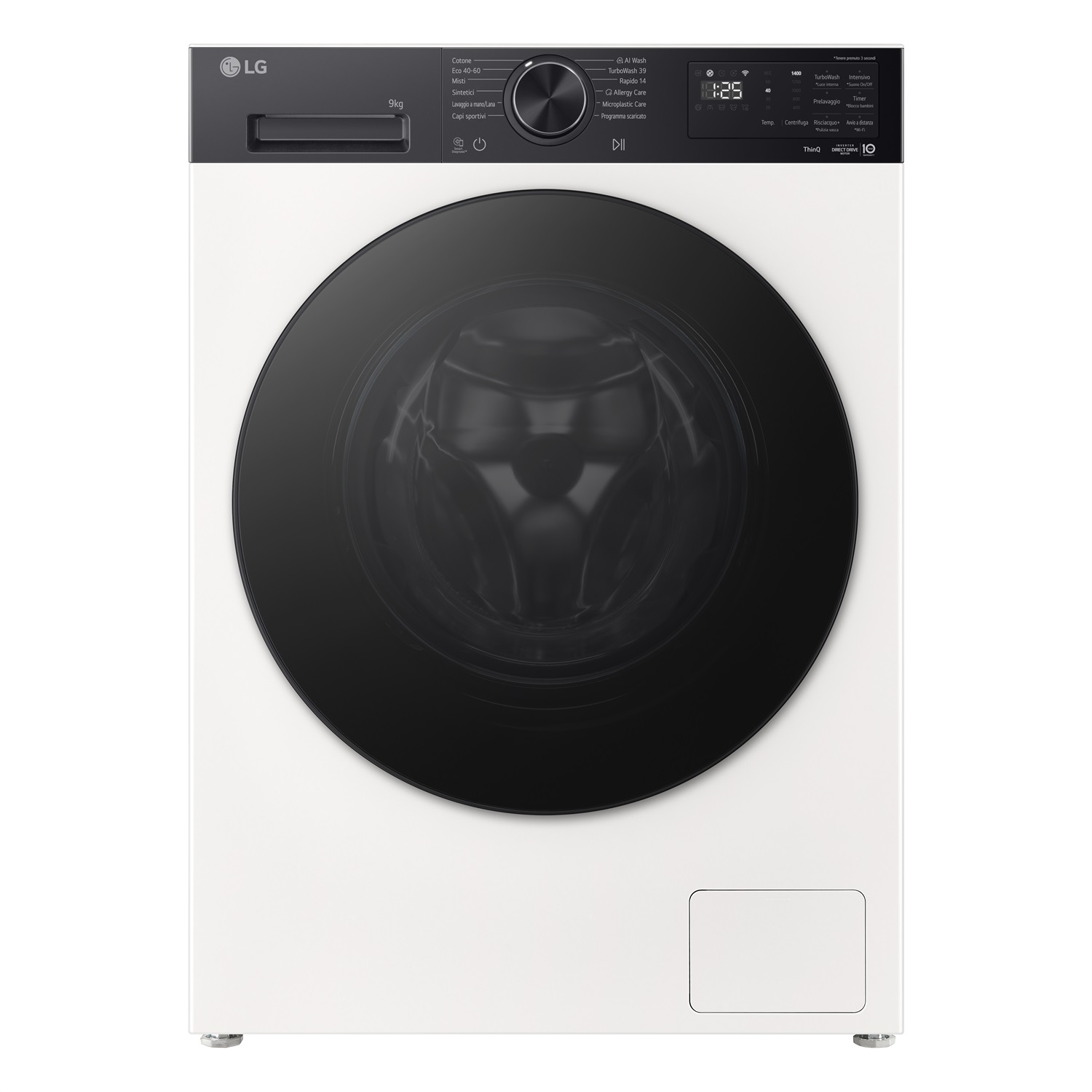 LG F4NX5009THB - Lavatrice 9 Kg Carica Frontale, 1400 giri/min, Classe A, Wi-Fi
