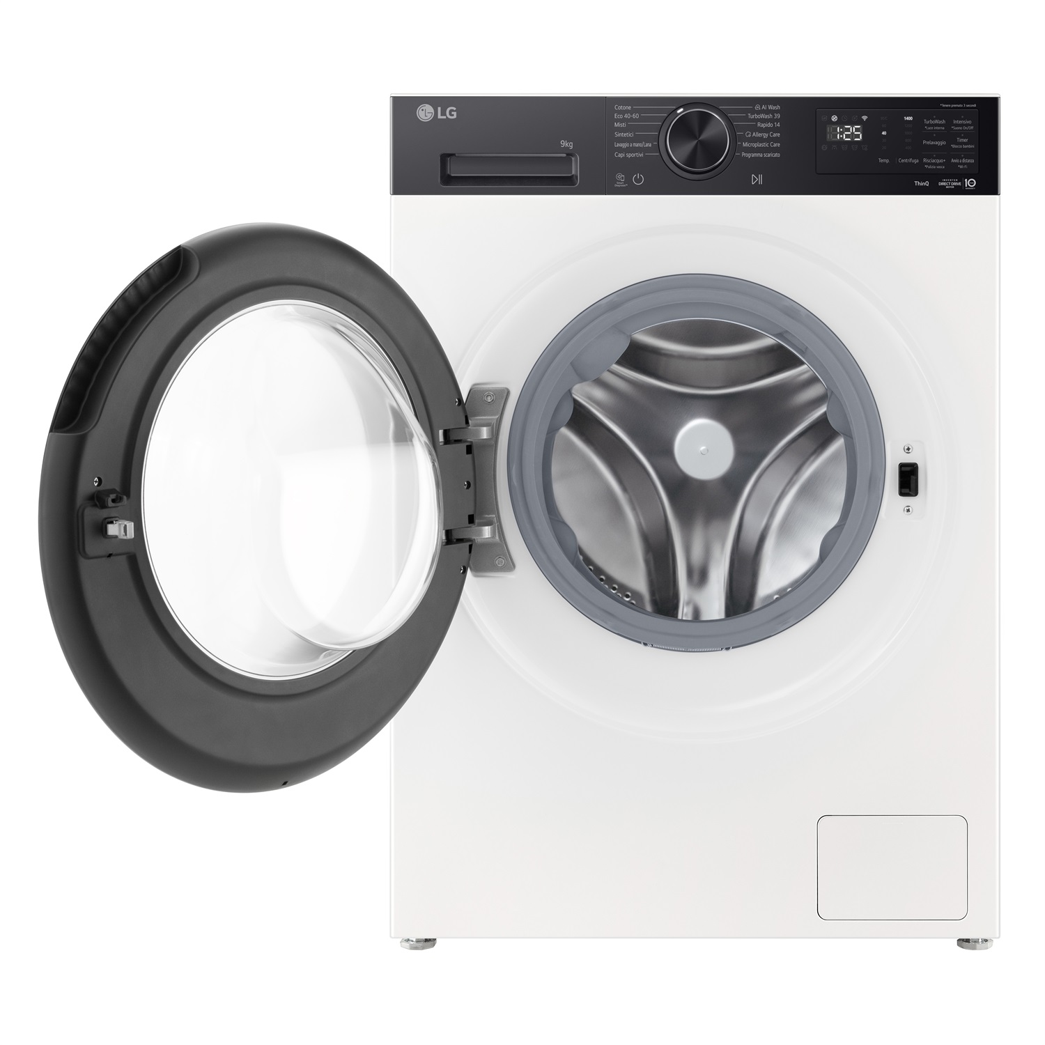 LG F4NX5009THB - Lavatrice 9 Kg Carica Frontale, 1400 giri/min, Classe A, Wi-Fi