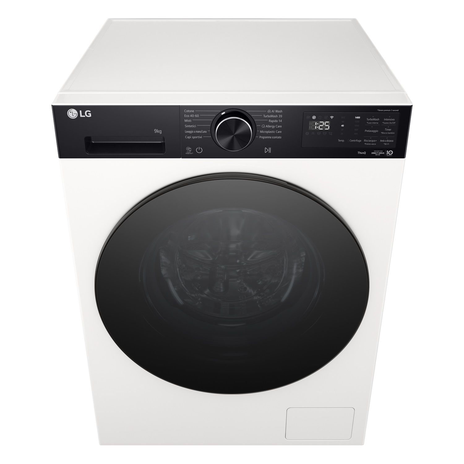 LG F4NX5009THB - Lavatrice 9 Kg Carica Frontale, 1400 giri/min, Classe A, Wi-Fi