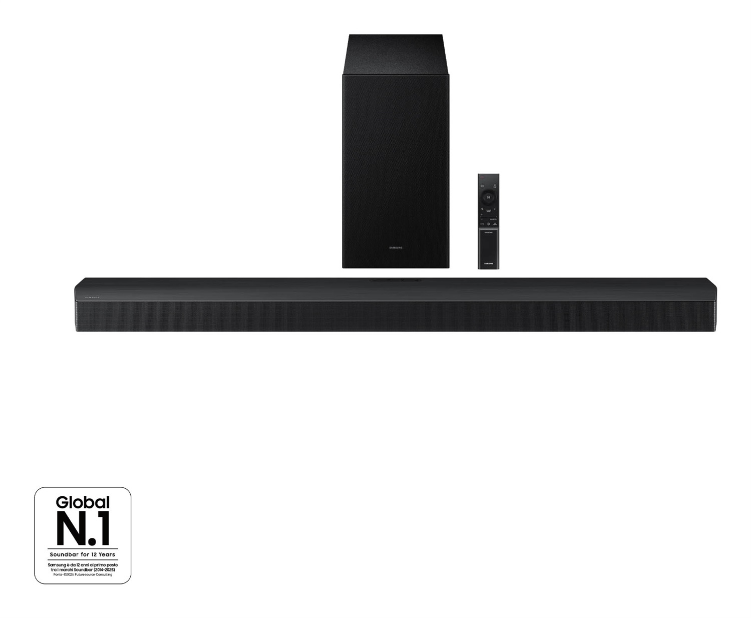 Samsung Soundbar HW-B750F/ZF - Audio 5.1 Canali, Potenza 400W, Subwoofer Wireless, DTS Virtual:X, Dolby Digital 5.1, Nero, 2025