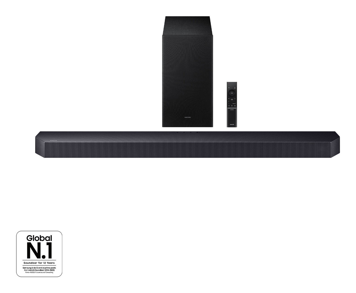 Samsung Q-series Soundbar HW-Q600F/ZF, Audio 3.1.2 canali, Wireless, Dolby Atmos, DTS Virtual:X, Subwoofer incluso, Potenza Max 360 W, Titan Black
