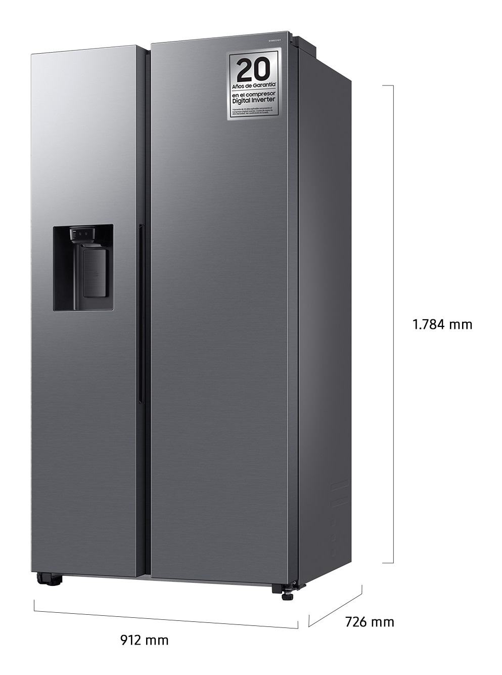 Samsung Frigorifero Side By Side 640L RS70F64KETEF - Porta Americana, Acciaio Inox, Wi-Fi, Dispenser Acqua e Ghiaccio, Classe Energetica E