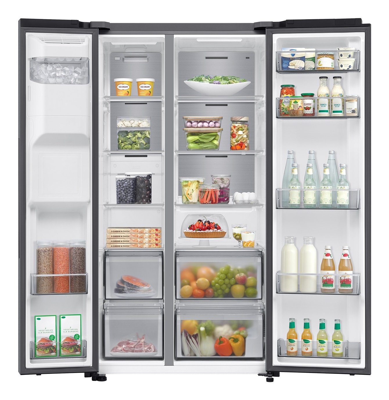 Samsung Frigorifero Side By Side 640L RS70F64KETEF - Porta Americana, Acciaio Inox, Wi-Fi, Dispenser Acqua e Ghiaccio, Classe Energetica E