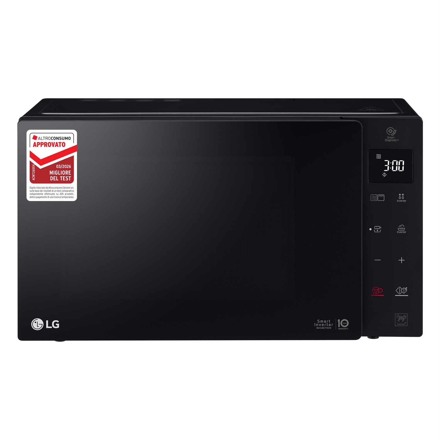 LG MH6535GIB Forno Microonde Combinato con Grill Smart Inverter, 25L, 1150W, Nero Fumè