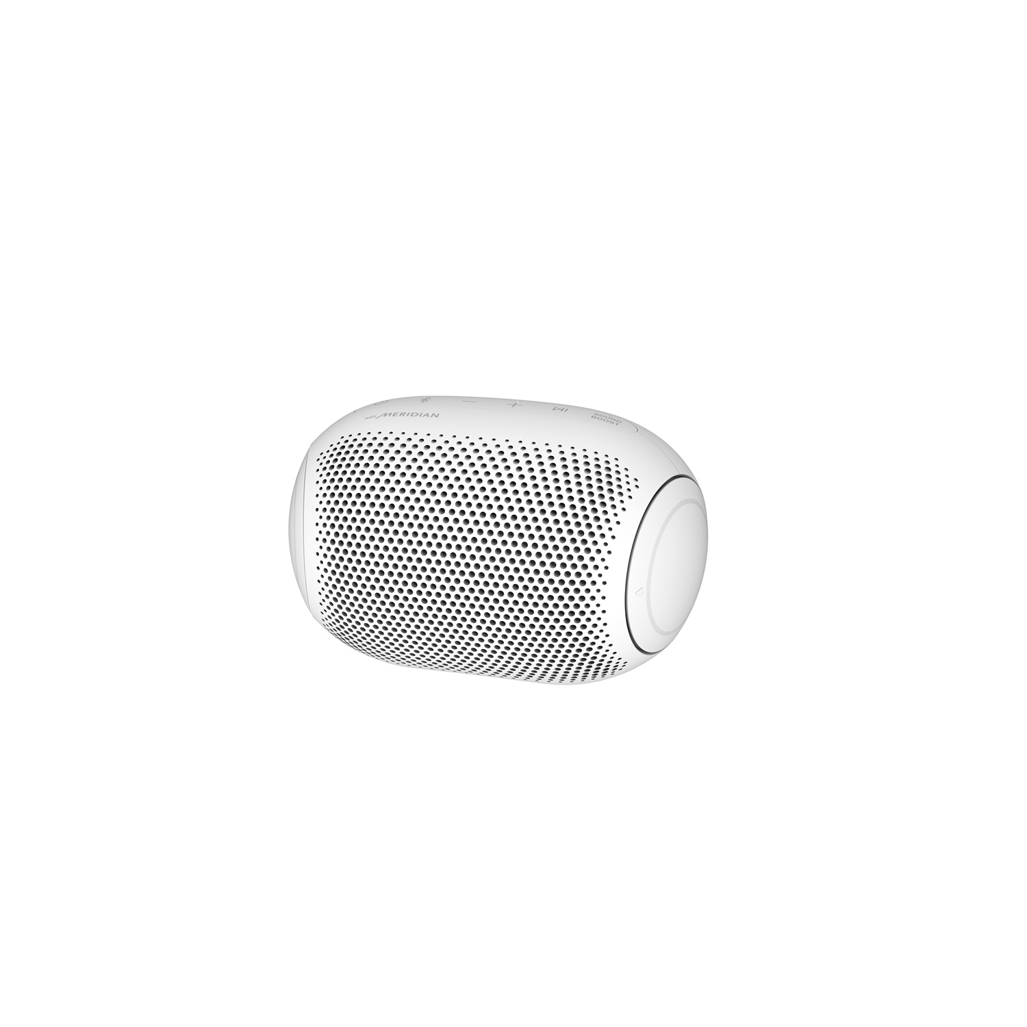 LG XBOOM Go PL2W Altoparlante Portatile Bluetooth Waterproof Bianco con Audio Meridian, Bassi Potenti e 10 Ore di Riproduzione