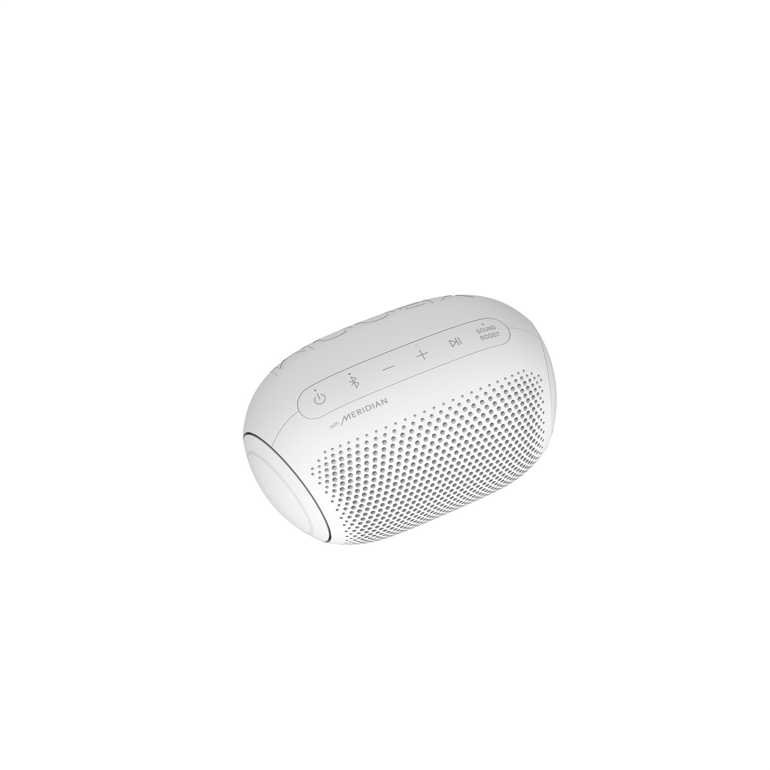 LG XBOOM Go PL2W Altoparlante Portatile Bluetooth Waterproof Bianco con Audio Meridian, Bassi Potenti e 10 Ore di Riproduzione