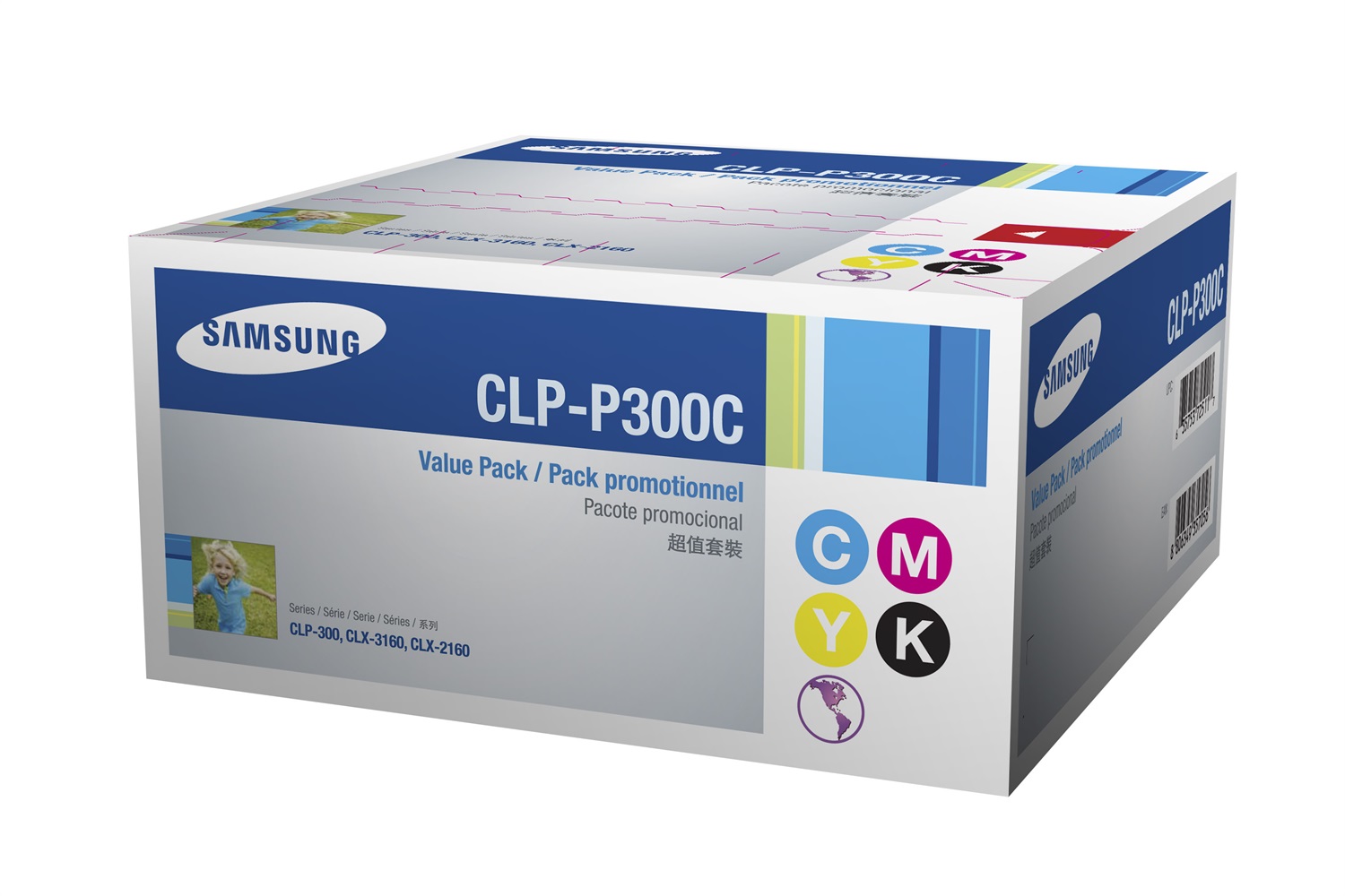 Samsung CLP-P300C Toner Originale 4 pz (Nero, Ciano, Magenta, Giallo) - Compatibile con CLP-300, CLP-300N, CLX-2160, CLX-2160N, CLX-3160FN, CLX-3160N