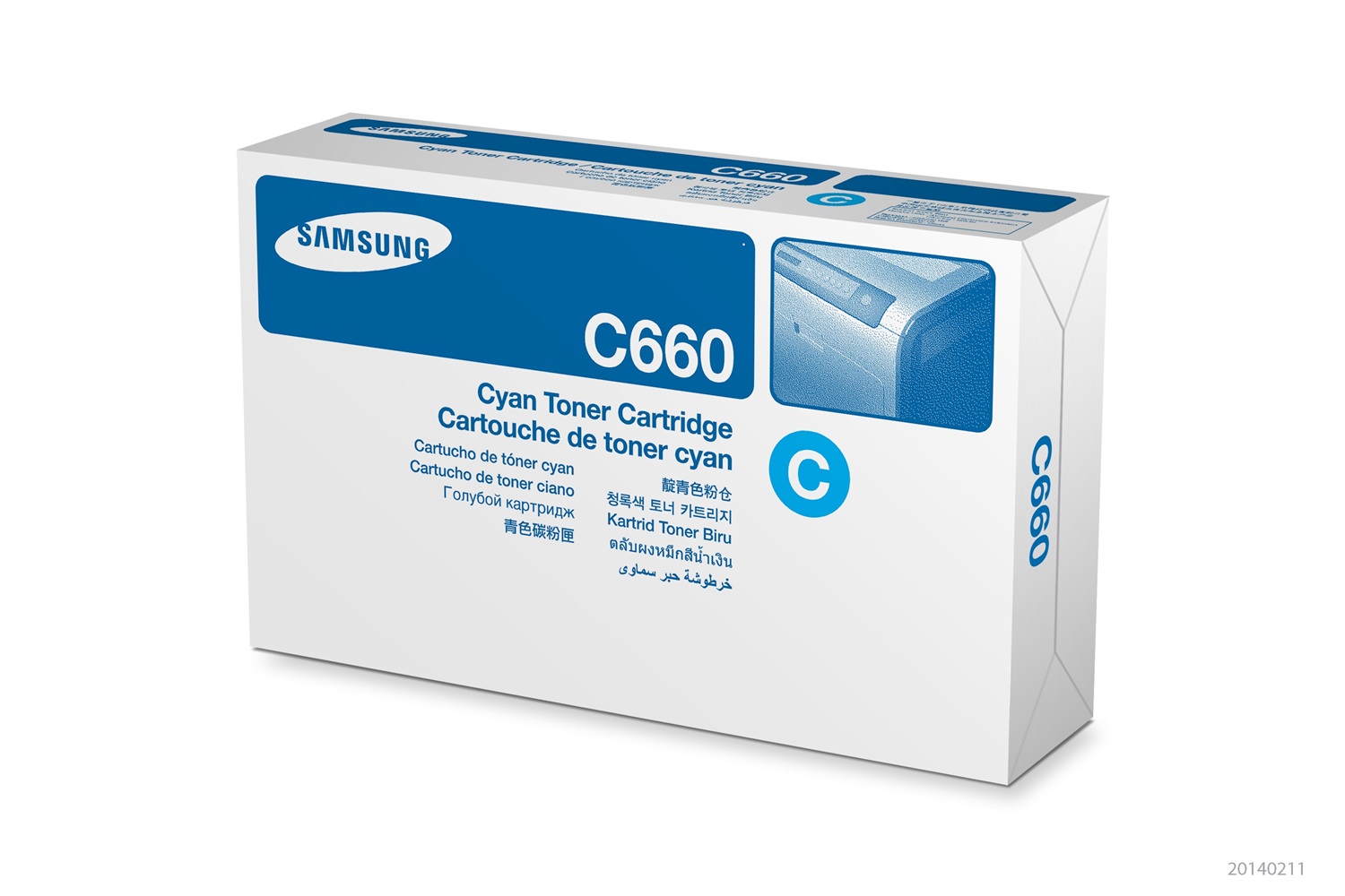 Samsung Toner Originale CLP-C660B Ciano - Capacità 5.000 Pagine, Compatibile con CLP-610ND, CLP-660ND, CLX-6140FX, CLX-6200ND, CLX-6210FX, CLX-6240FX