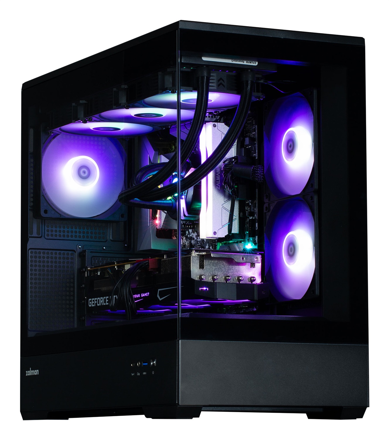 Zalman P30 Mini Tower PC Nero/Bianco con Vetro Temperato, Ventole 92mm e 120mm, Compatibile mATX e Mini-ITX