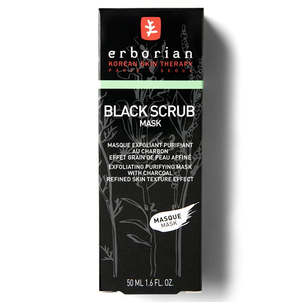 Erborian Black Scrub 50ml - Scrub Viso Purificante ed Esfoliante al Carbone per Pelle Normale