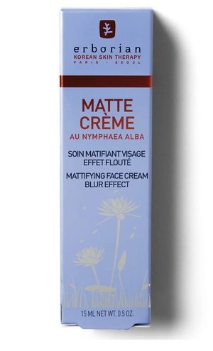 Erborian Matte Cream 15ml - Crema Viso Opacizzante Antimperfezioni con Estratto di Ninfea Bianca