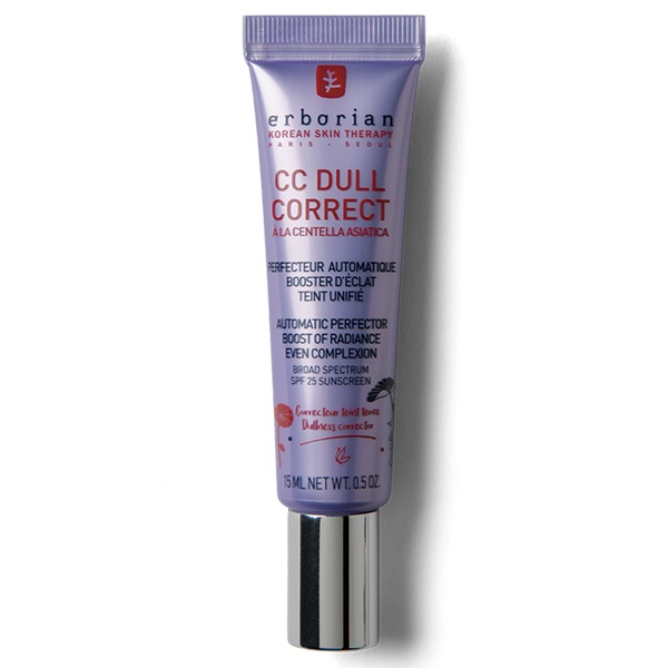 Erborian CC Dull Correct 15 ml - CC Cream Illuminante per Viso con Pigmenti Viola e Micro Perle Riflettenti