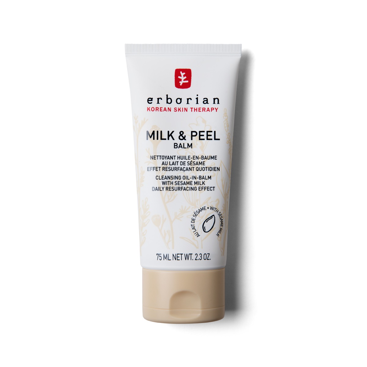 ERBORIAN Milk & Peel Balm - Balsamo Detergente ed Esfoliante 75ml con Enzimi Esfolianti e Latte di Sesamo