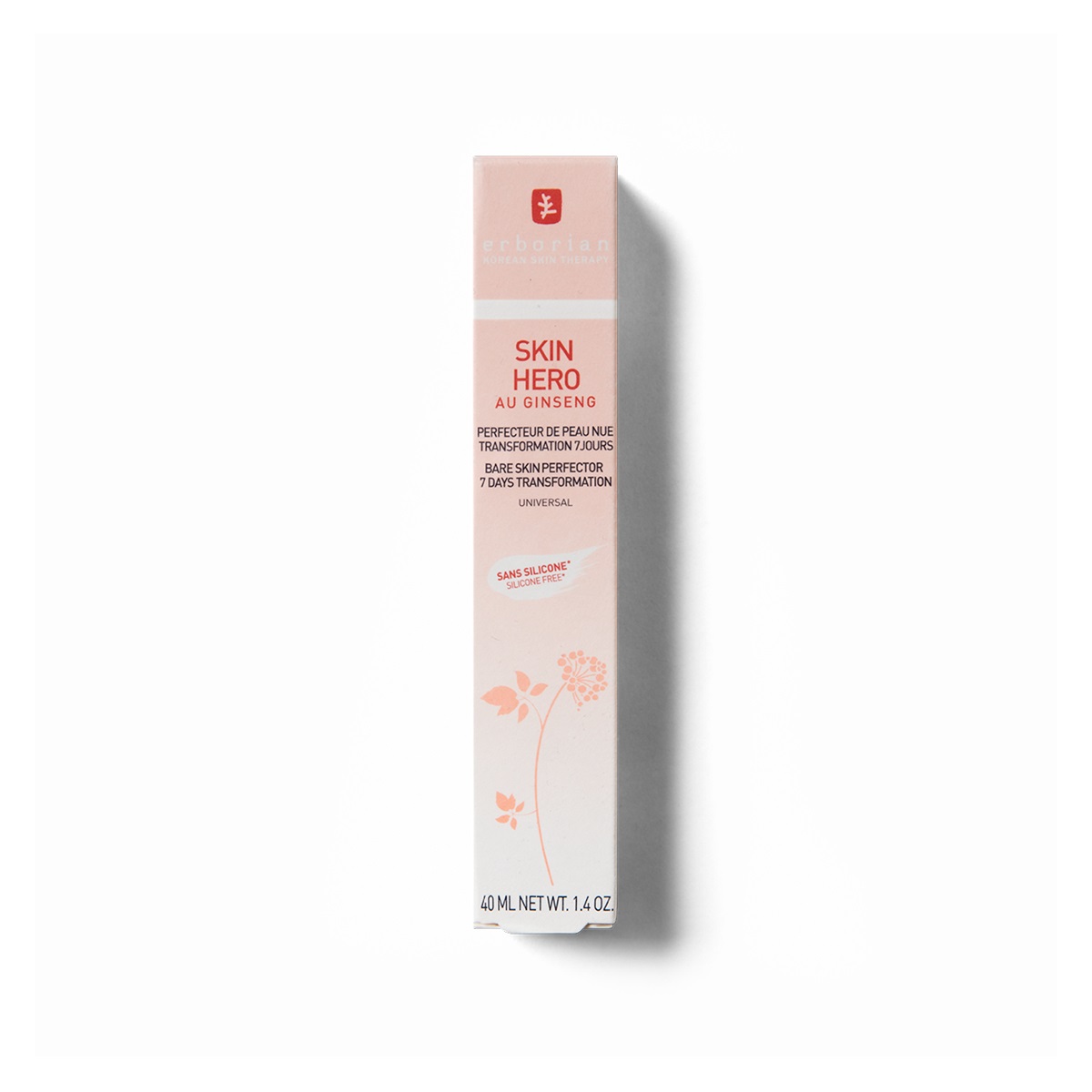 Erborian Skin Hero Bare Skin Perfector 40ml - Perfezionatore Viso Non Colorato, Senza Silicone, con Ginseng Bianco Coreano, Idratante e Levigante