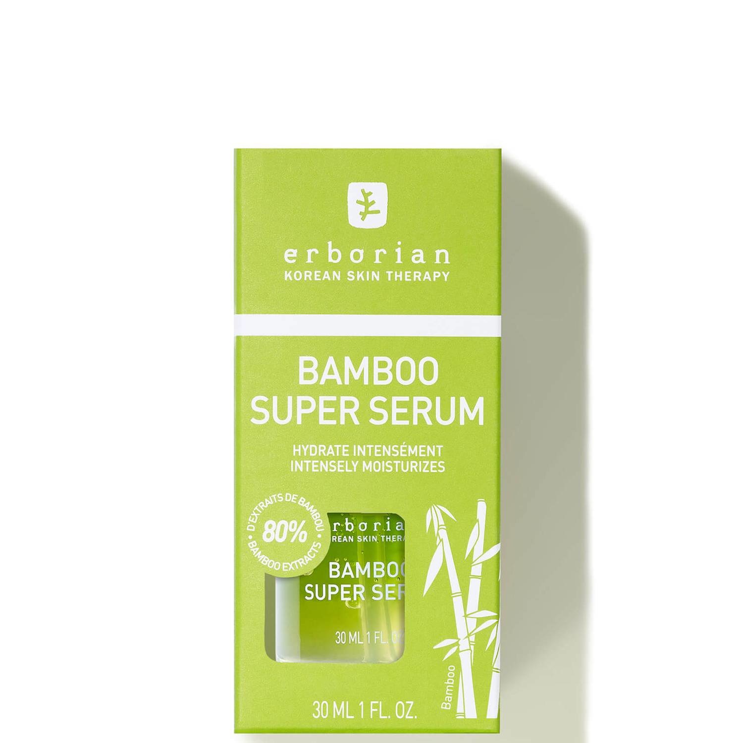 Erborian Bamboo Super Serum 30ml - Siero Viso Idratante con 80% Estratti di Bambù e Acido Ialuronico
