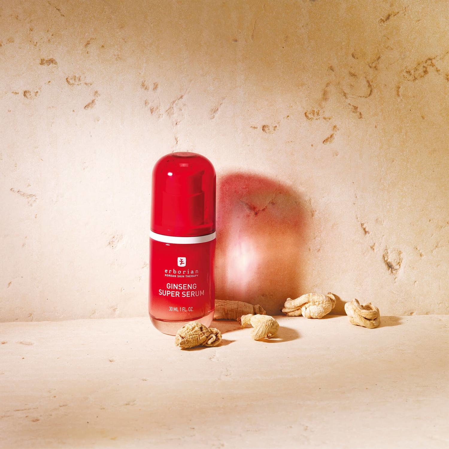 ERBORIAN Ginseng Super Serum 30ml - Siero Viso Levigante e Rassodante con 80% di Estratti di Ginseng e Peptidi