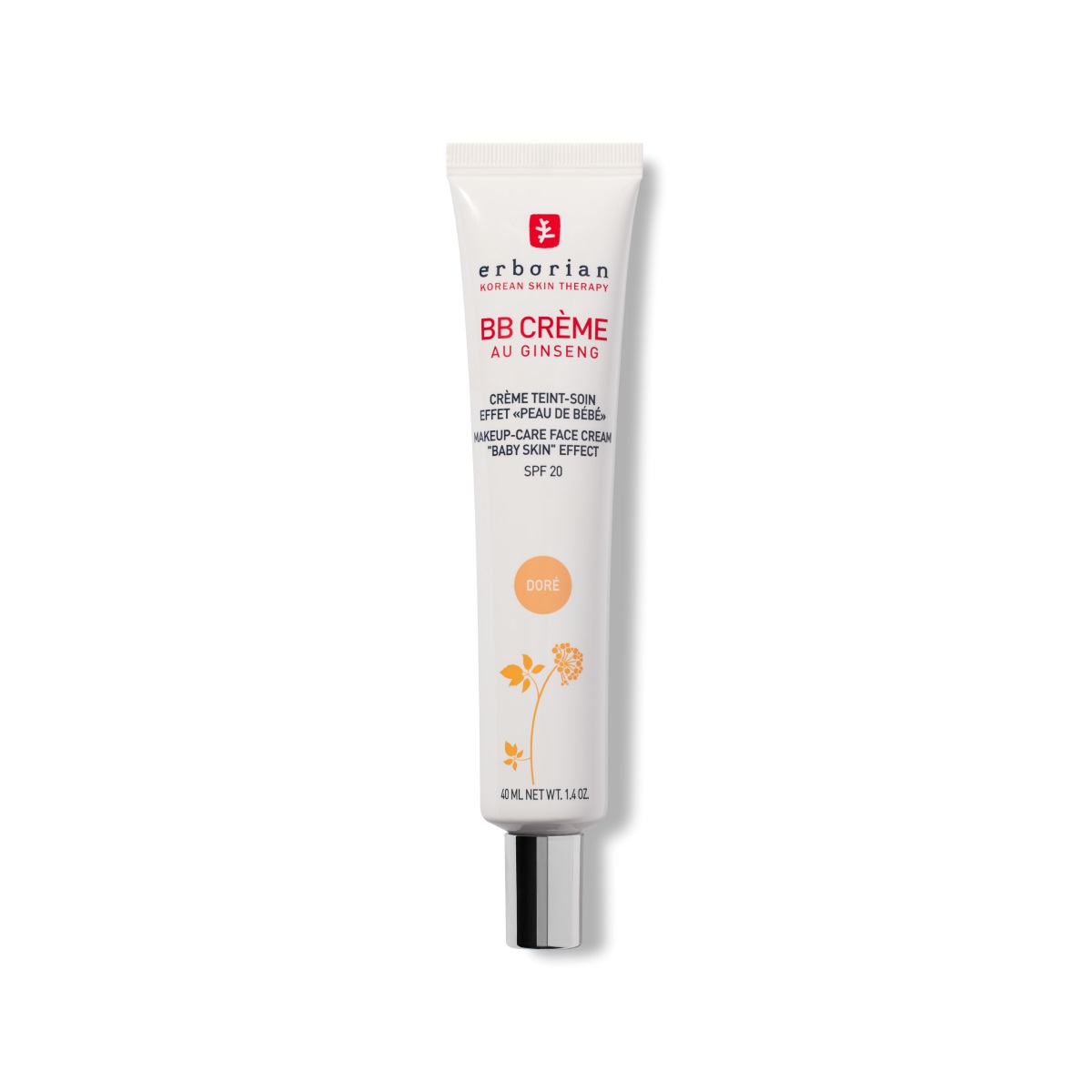 Erborian BB Crème au Ginseng Doré 40 ml - Fondotinta Idratante con SPF 20 e Effetto Pelle di Bambino