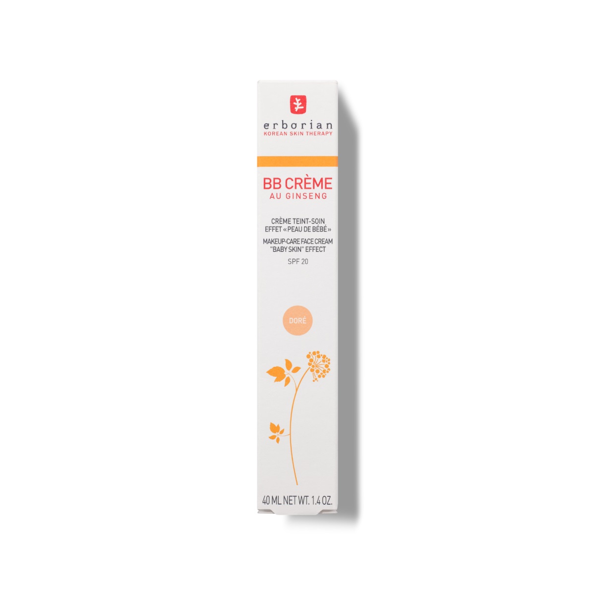 Erborian BB Crème au Ginseng Doré 40 ml - Fondotinta Idratante con SPF 20 e Effetto Pelle di Bambino