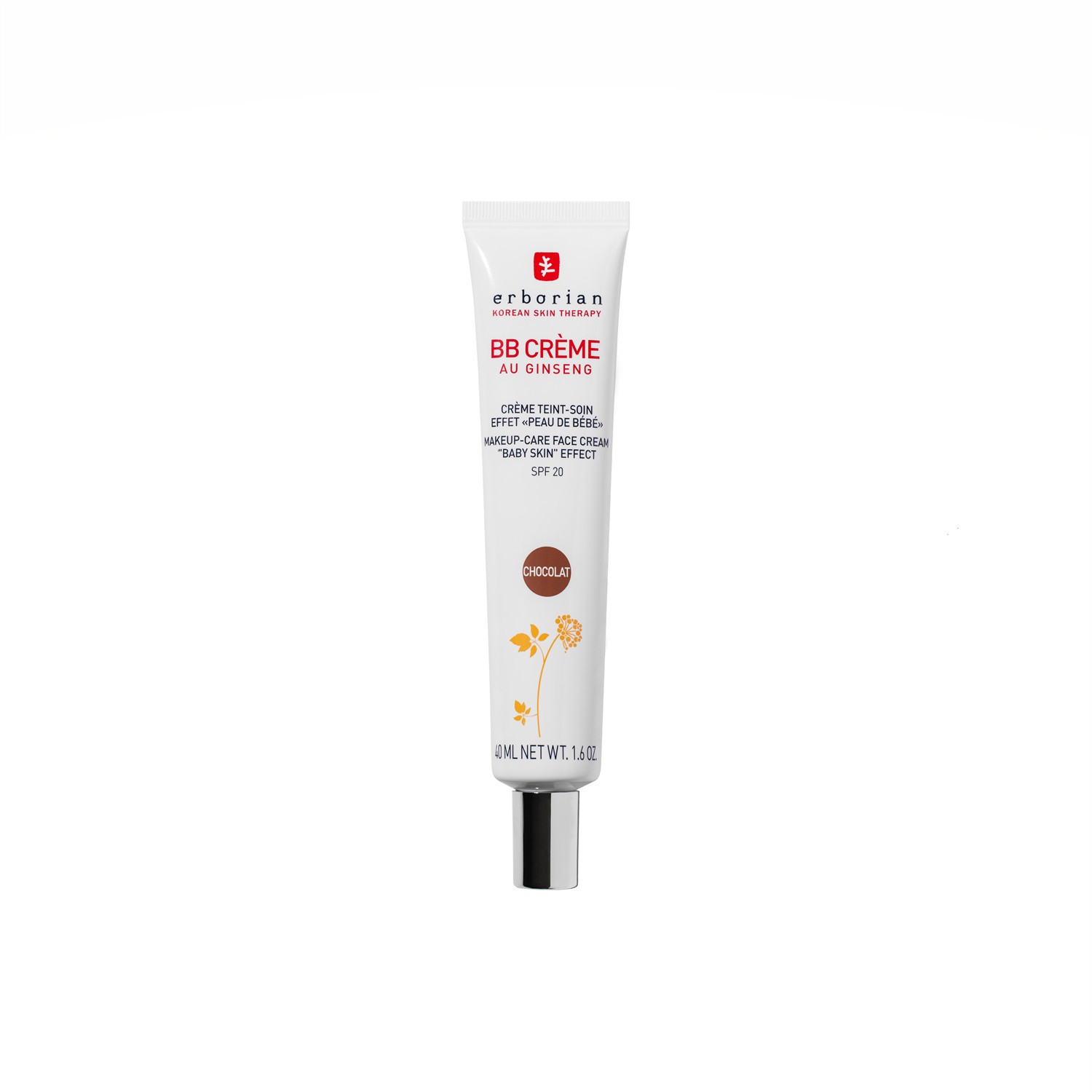 ERBORIAN BB Crème al Ginseng 40 ml - Chocolat - Crema Colorata Idratante 5-in-1 con SPF 20