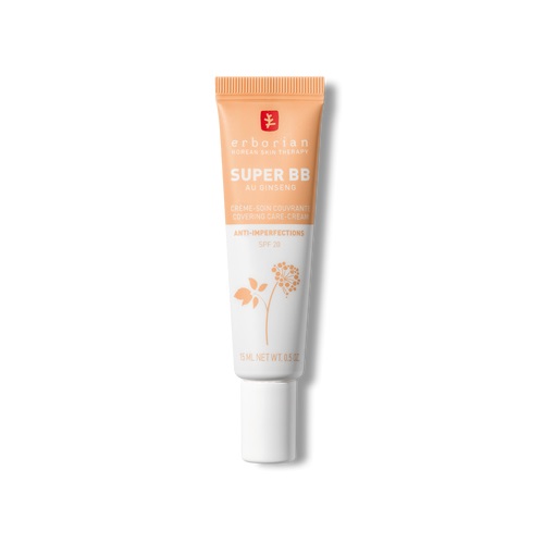 Erborian Super BB Cream Doré 15 ml - Fondotinta Correttivo ad Alta Copertura con SPF 20 e Ginseng
