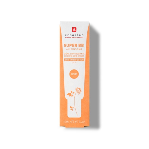 Erborian Super BB Cream Doré 15 ml - Fondotinta Correttivo ad Alta Copertura con SPF 20 e Ginseng
