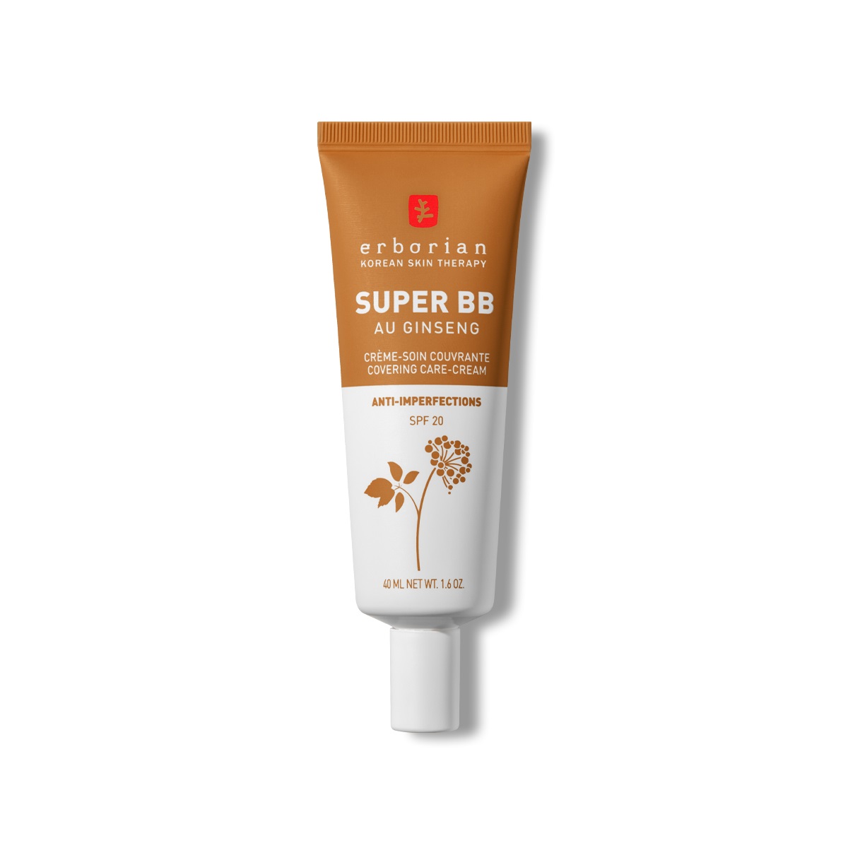 Erborian Super BB Cream Caramel 40ml - BB Cream Idratante con SPF 20, Alta Copertura e Anti-imperfezioni