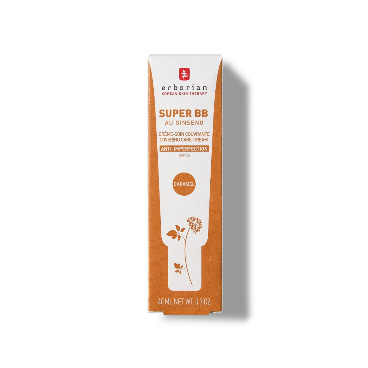 Erborian Super BB Cream Caramel 40ml - BB Cream Idratante con SPF 20, Alta Copertura e Anti-imperfezioni