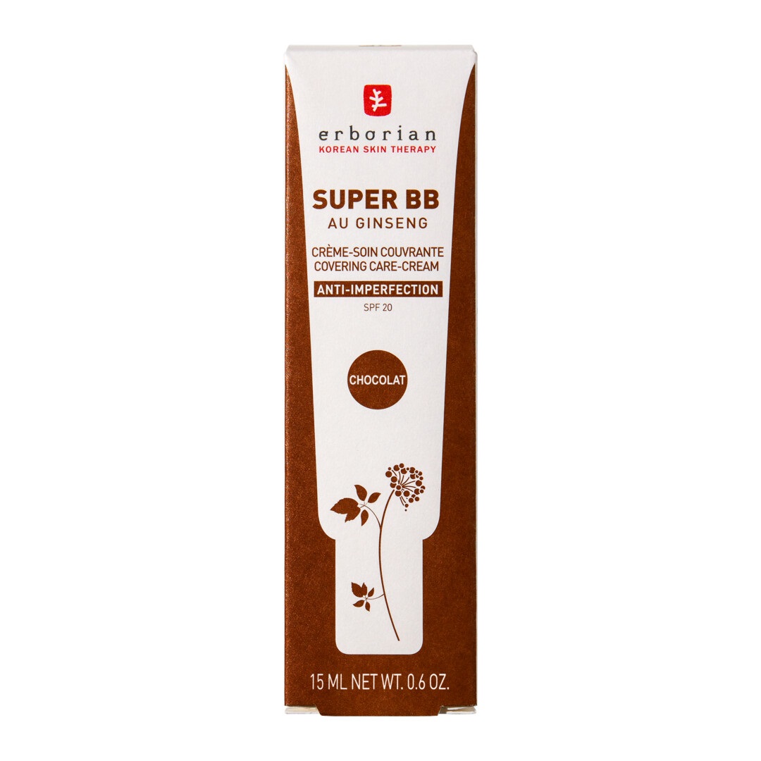 Erborian Super BB Crème au Ginseng Chocolat 15ml - Fondotinta Correttivo Alta Copertura SPF 20