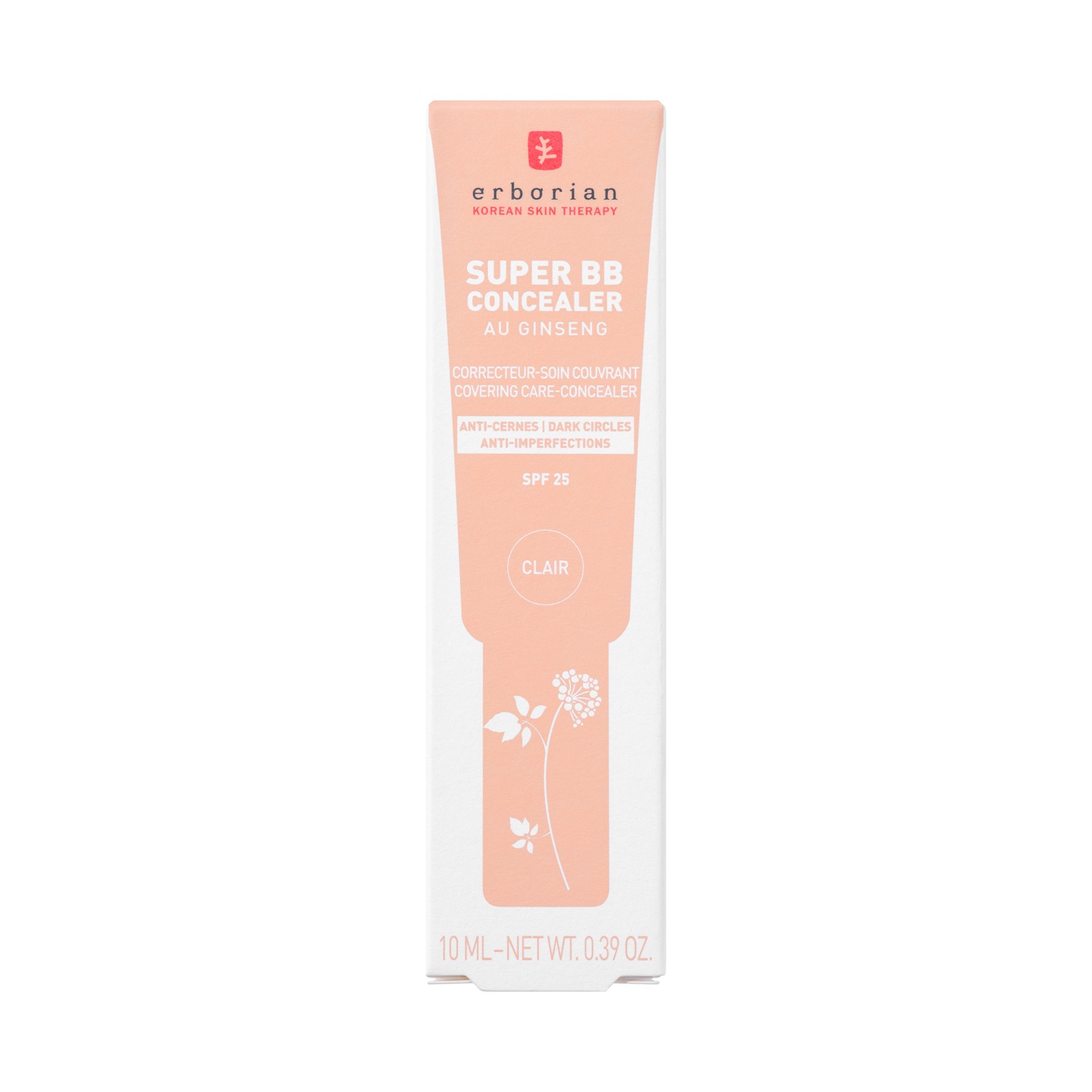 Erborian Super BB Concealer Clair 10ml - Correttore ad Alta Coprenza con Niacinamide e SPF 25, Formula Skincare Idratante