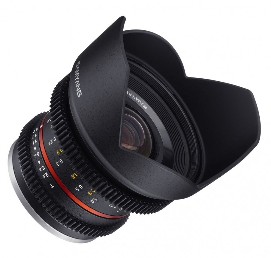 Samyang 12mm T2.2 NCS CS VDSLR - Obiettivo ultra-ampio per Sony E-Mount, apertura T/2.2, angolo di vista 98,9 gradi