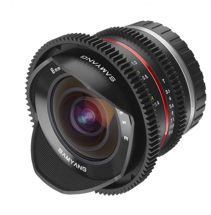 Samyang 8mm T3.1 V-DSLR UMC Fish-eye II per Fuji X - Obiettivo fish-eye per video professionali
