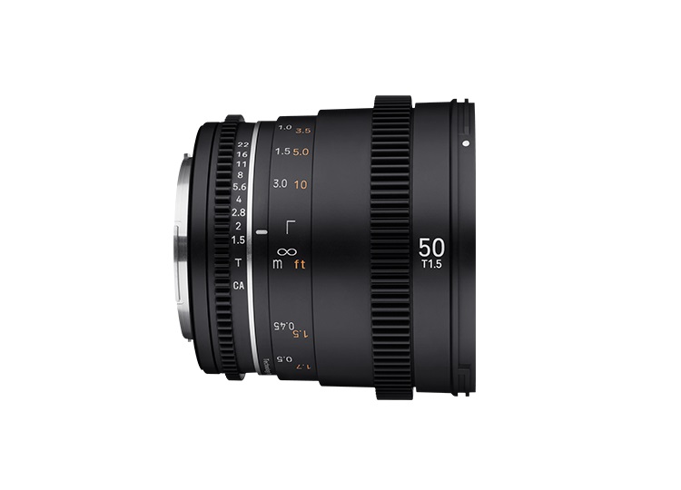 Samyang VDSLR 50mm T1.5 MK2 - Obiettivo per Cinema Micro Quattro Terzi, Distanza Focale Fissa, Follow Focus, Risoluzione 8K, Nero