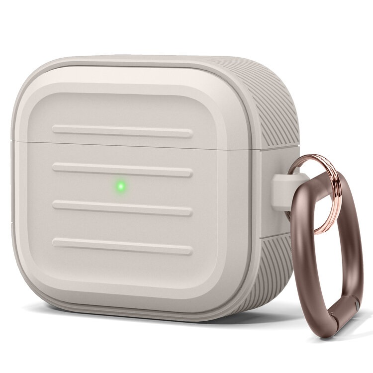 elago Custodia Armor per AirPods 3 - Silicone Premium, Ricarica Wireless e MagSafe, Resistente agli Urti, Protezione Completa (Pietra)