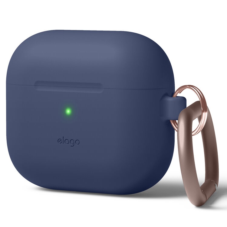 elago Custodia in Silicone Premium per AirPods 3 - Supporto Ricarica Wireless e Protezione Antiurto (Blu Scuro)