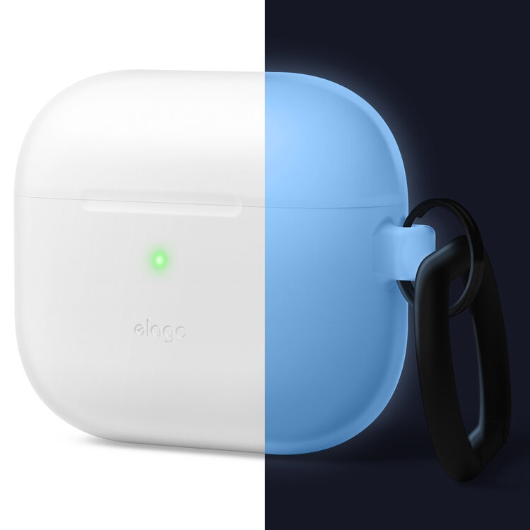 elago Custodia in Silicone Premium per AirPods 3 - Supporto Ricarica Wireless e Protezione Antiurto (Nightglow Blu)