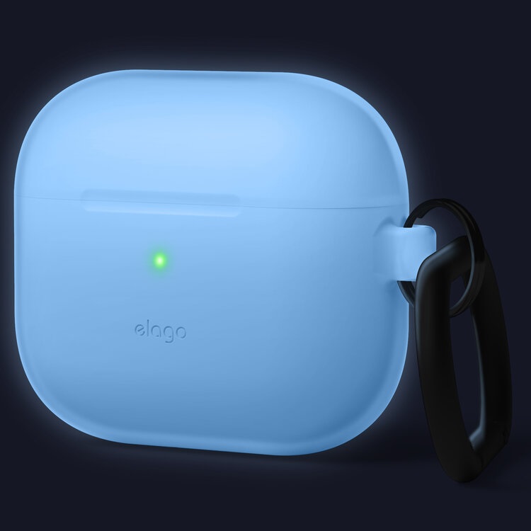 elago Custodia in Silicone Premium per AirPods 3 - Supporto Ricarica Wireless e Protezione Antiurto (Nightglow Blu)