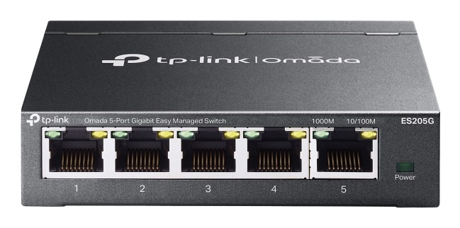 TP-Link Omada ES205G Switch Gestito 5 Porte Gigabit Ethernet (10/100/1000) con Supporto Power over Ethernet (PoE) - Montabile a Parete e Desktop