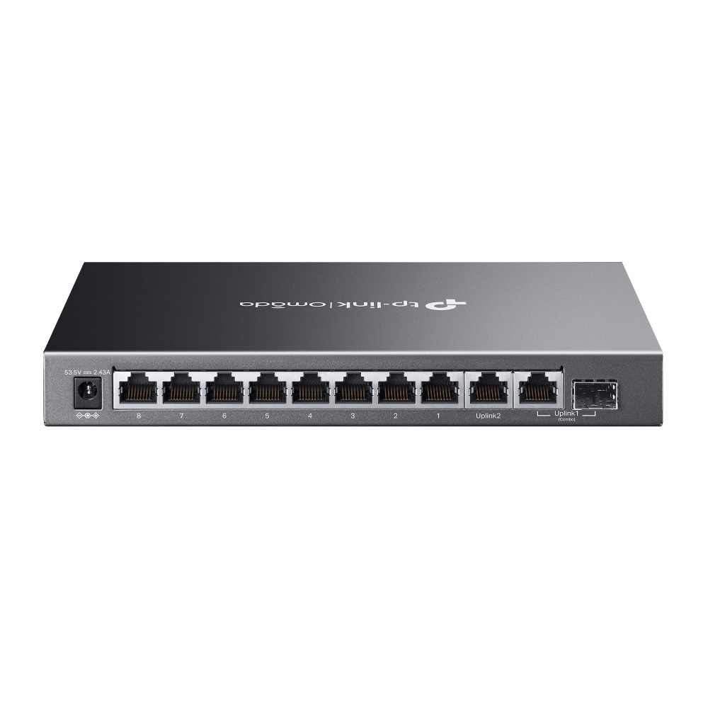 TP-Link Omada ES210GMP Switch di Rete Gestito 10 Porte Gigabit Ethernet (10/100/1000) con 8 Porte PoE e Montaggio a Parete