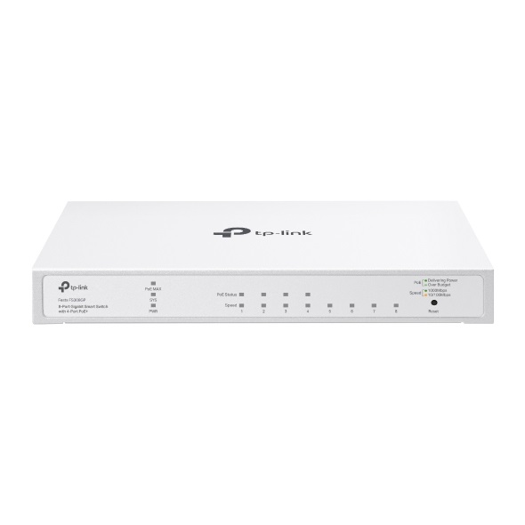 TP-Link Festa FS308GP - Switch Gigabit a 8 porte con 4 porte PoE (802.3af/at), budget PoE totale di 62 W, gestione cloud gratuita, colore Bianco