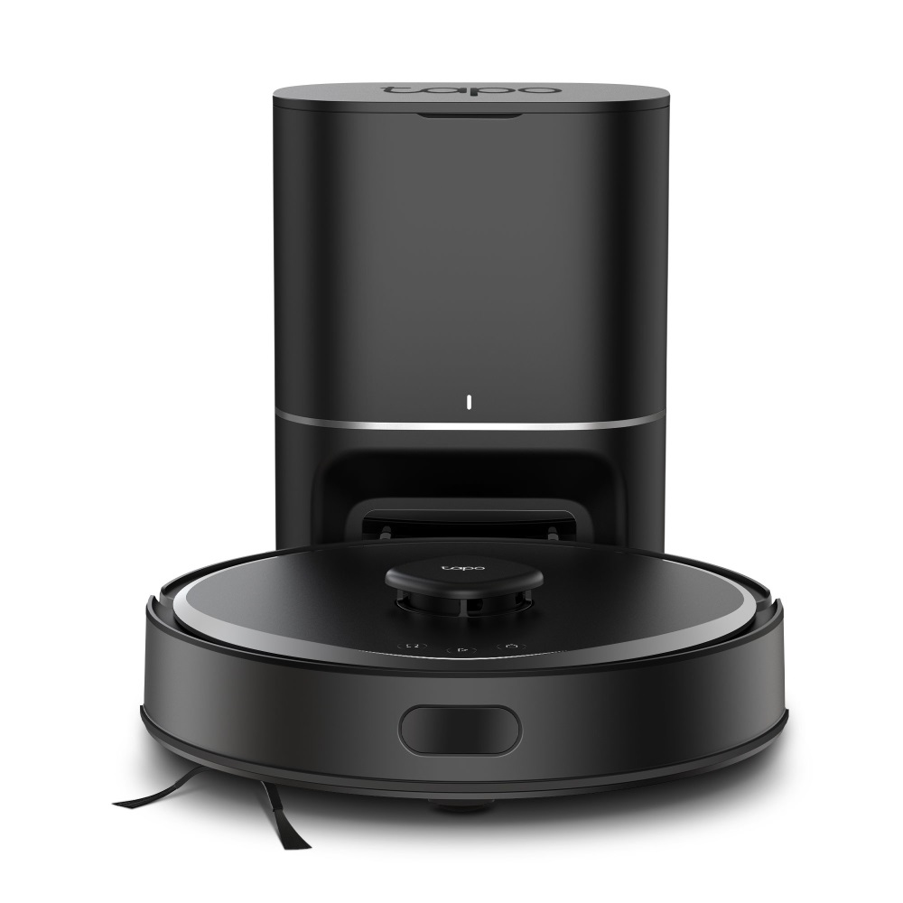 TP-Link Tapo RV30 Max Plus Aspirapolvere Robot 3 L Sacchetto per la Polvere Nero - 55 dB, Batteria 2600 mAh