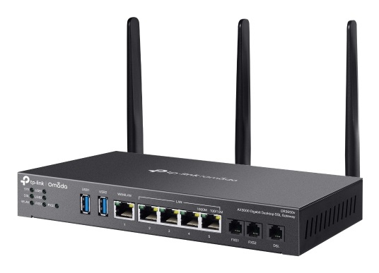 TP-Link Omada AX3000 Router Gigabit Desktop DSL Gateway Wi-Fi 6 Dual-band (2.4 GHz/5 GHz) Nero [DR3650V]