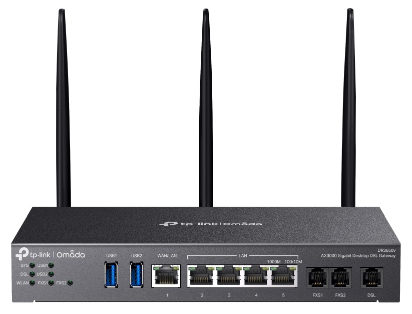 TP-Link Omada DR3220v-4G Router Wireless Gigabit Ethernet Dual-band (2.4 GHz/5 GHz) Nero - 4G CAT6 Rackmount DSL Gateway