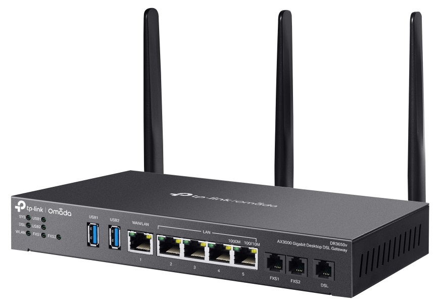 TP-Link Omada DR3220v-4G Router Wireless Gigabit Ethernet Dual-band (2.4 GHz/5 GHz) Nero - 4G CAT6 Rackmount DSL Gateway