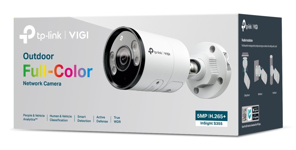 TP-Link INSIGHT S355 Telecamera di Sicurezza IP Esterno Pallottola 2880 x 1620 Pixel 2.8mm con Visione Notturna Full Color e Deterrenza Attiva